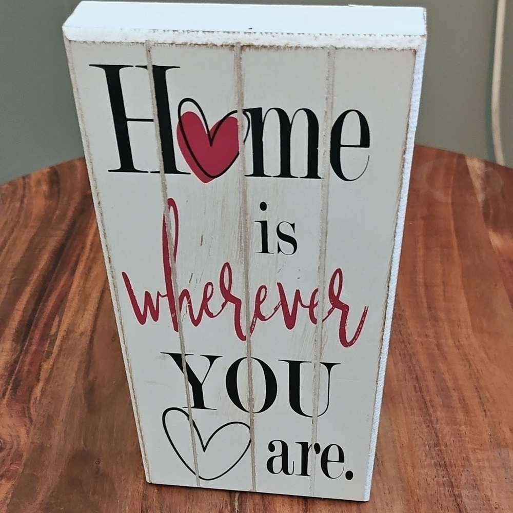 Decorative Wooden Sign with Heart Design 10 In L X 5 IN W